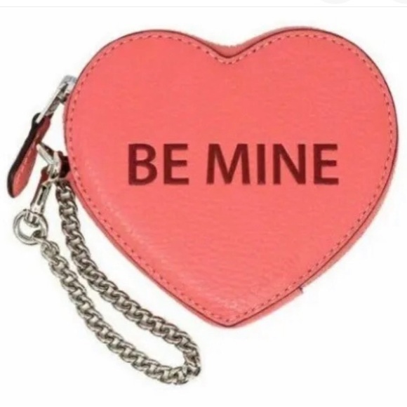 NWT-Coach-Leather ❤️ Heart 💖 Coin Purse-Be Mine/XOXO-Red & Pink-Bag Charm - Picture 11 of 14